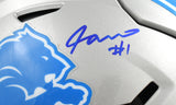 Jameson Williams Autographed Detroit Lions F/S Speedflex Helmet - Beckett Holo