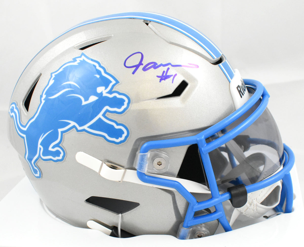 Jameson Williams Signed Detroit Lions Mid-Size SpeedFlex Helmet - Beckett Holo