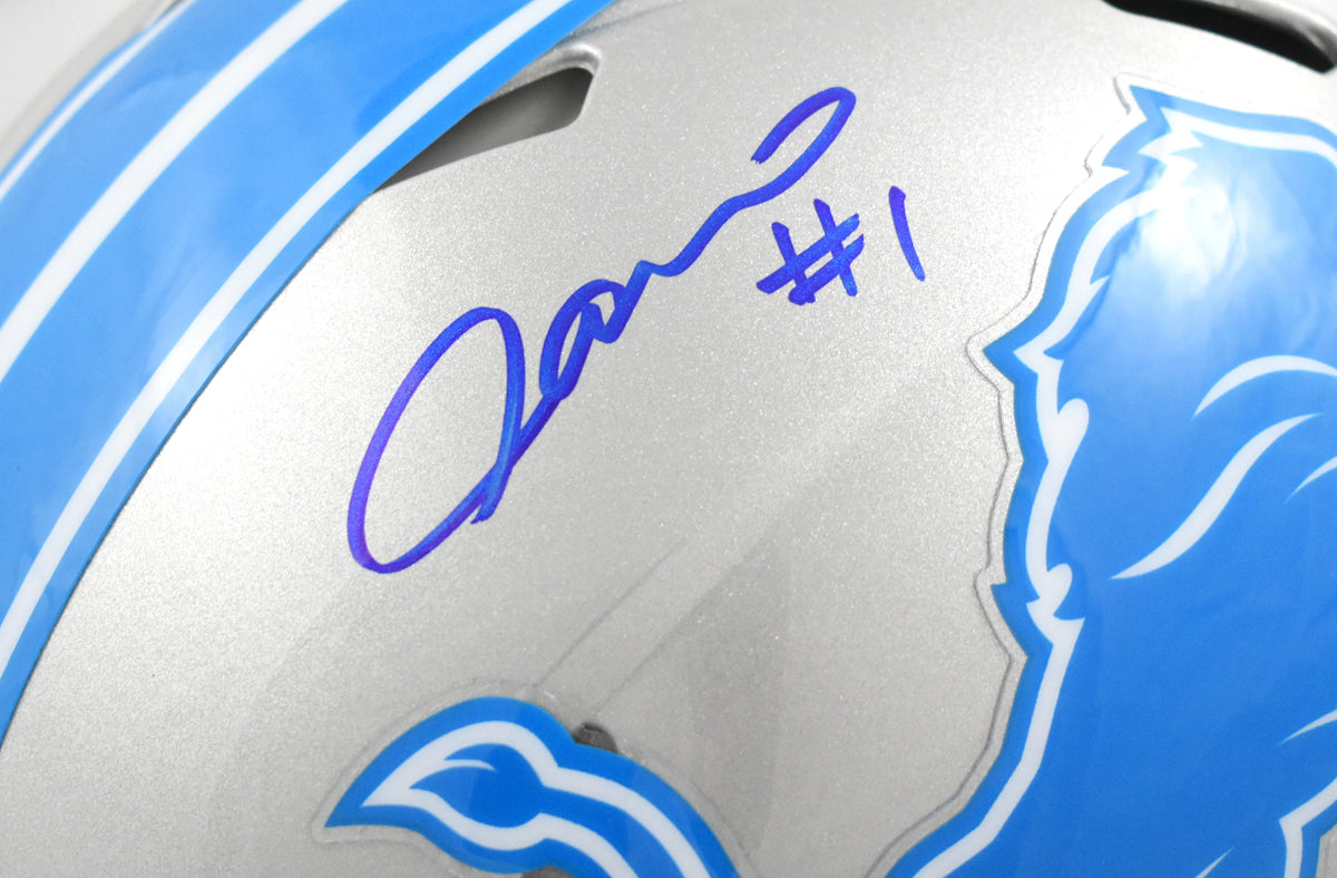 Jameson Williams Autographed Detroit Lions F/S Speed Authentic Helmet - Beckett