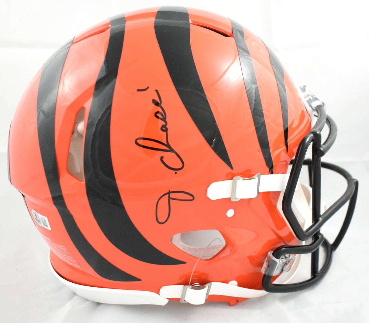 Ja'Marr Chase Autographed Cincinnati Bengals F/S Speed Authentic Helmet- Beckett