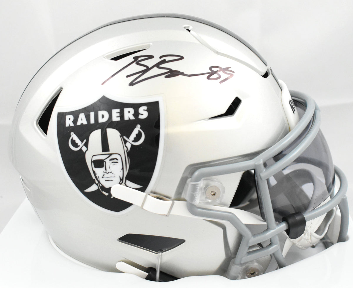 Brock Bowers Signed Las Vegas Raiders Mid-Size SpeedFlex Helmet - Beckett W Holo