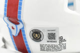 Kayshon Boutte Autographed Texans Rivalries Speed Mini Helmet - Beckett W Holo