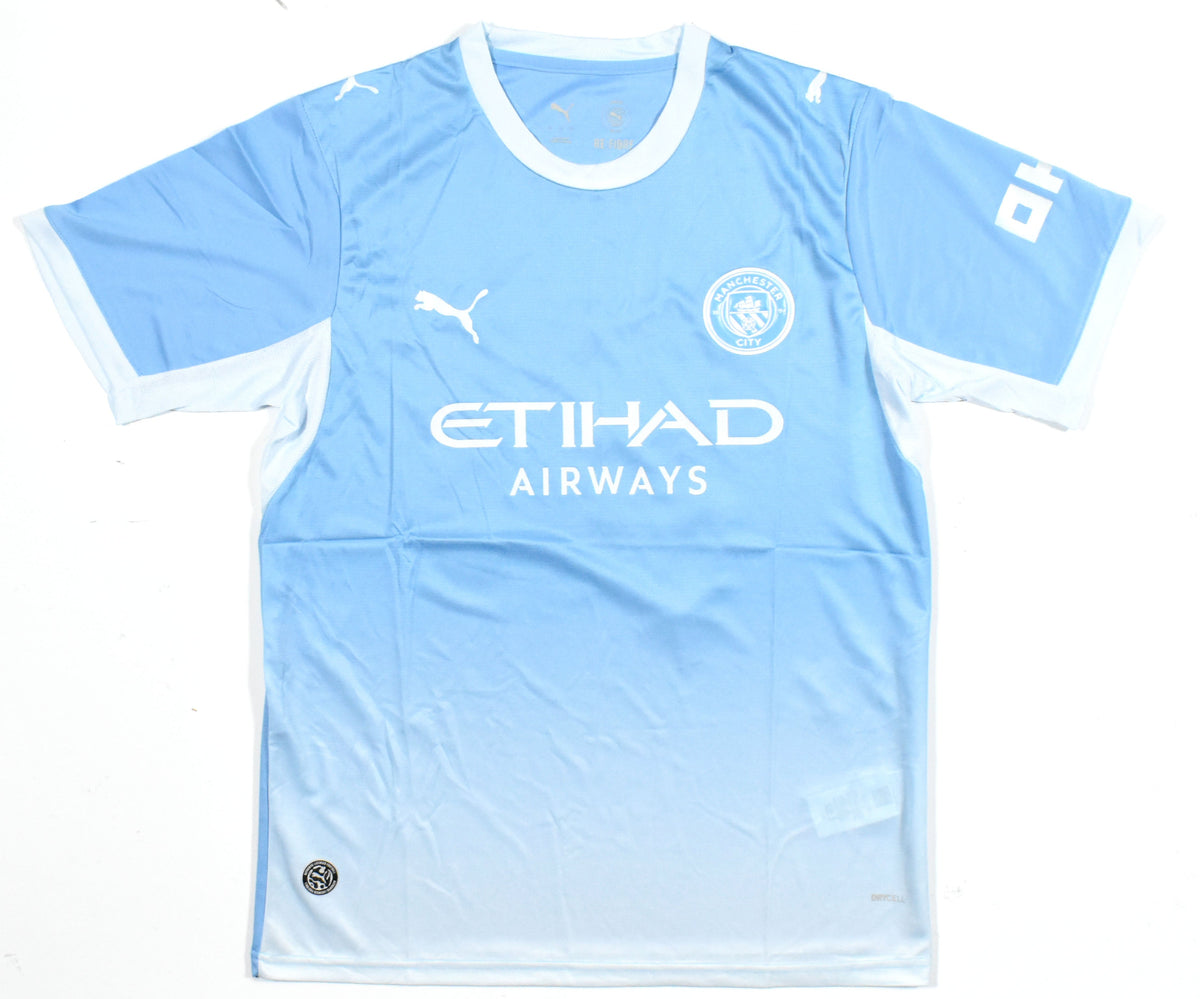 Rayan Cherki Autographed Manchester City Home Soccer Jersey #10 - Beckett *L