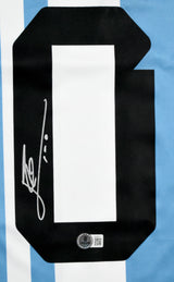 Lionel Messi Autographed Argentina Home Soccer Jersey #10 - Beckett *L