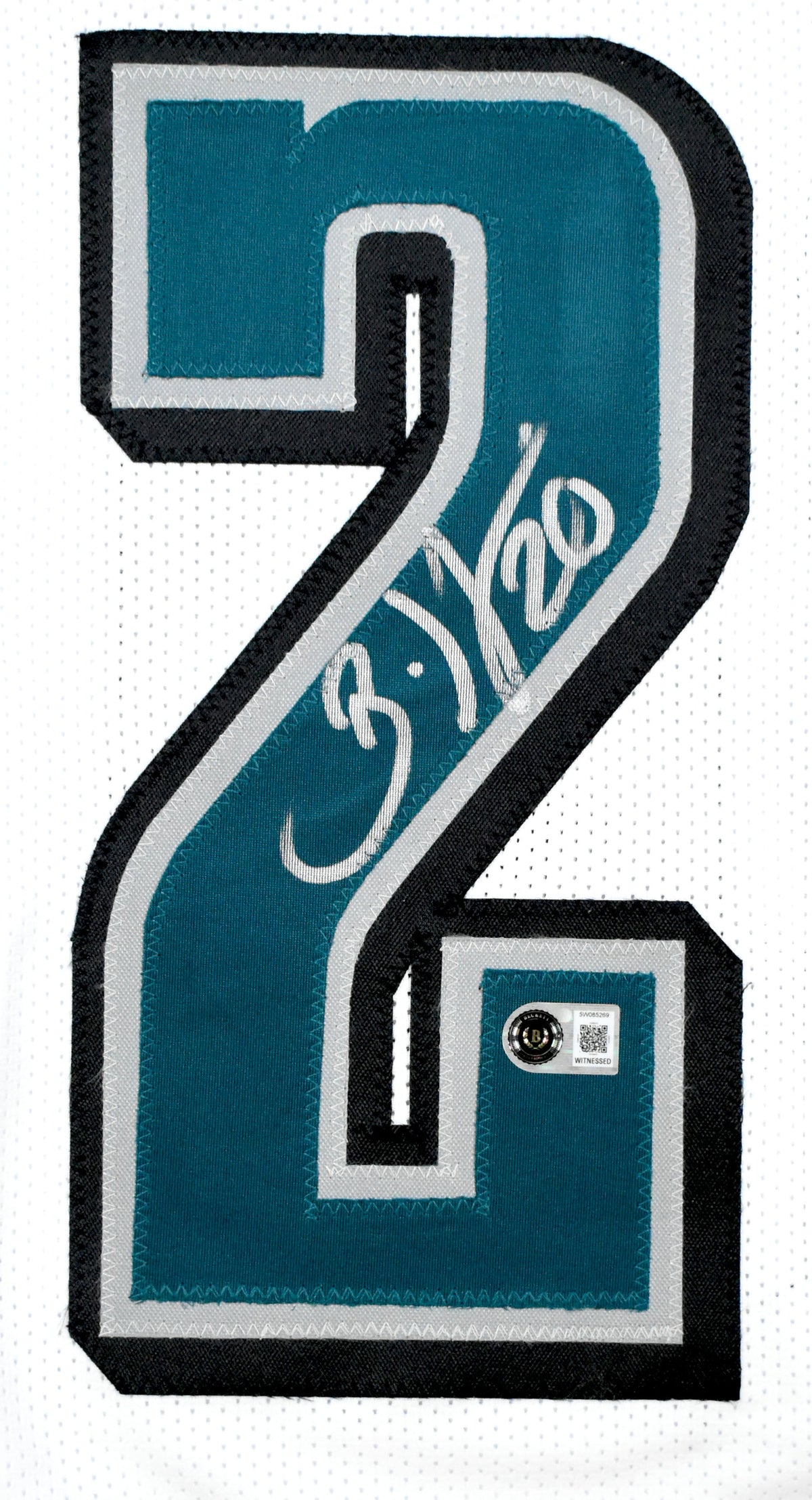 Brian Dawkins Autographed White Pro Style Jersey - Beckett W Hologram