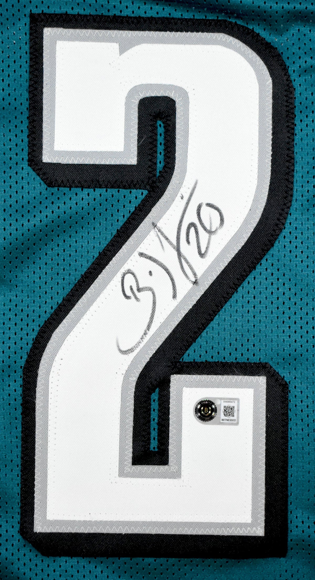 Brian Dawkins Autographed Green Pro Style Jersey - Beckett W Hologram