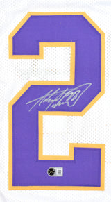 Adrian Peterson Autographed White Pro Style Jersey - Beckett W Hologram
