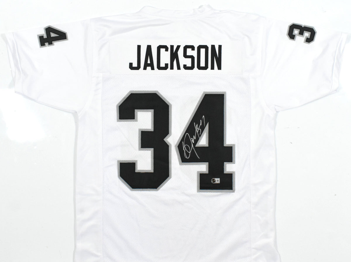 Bo Jackson Autographed White Pro Style Jersey - Beckett W Hologram