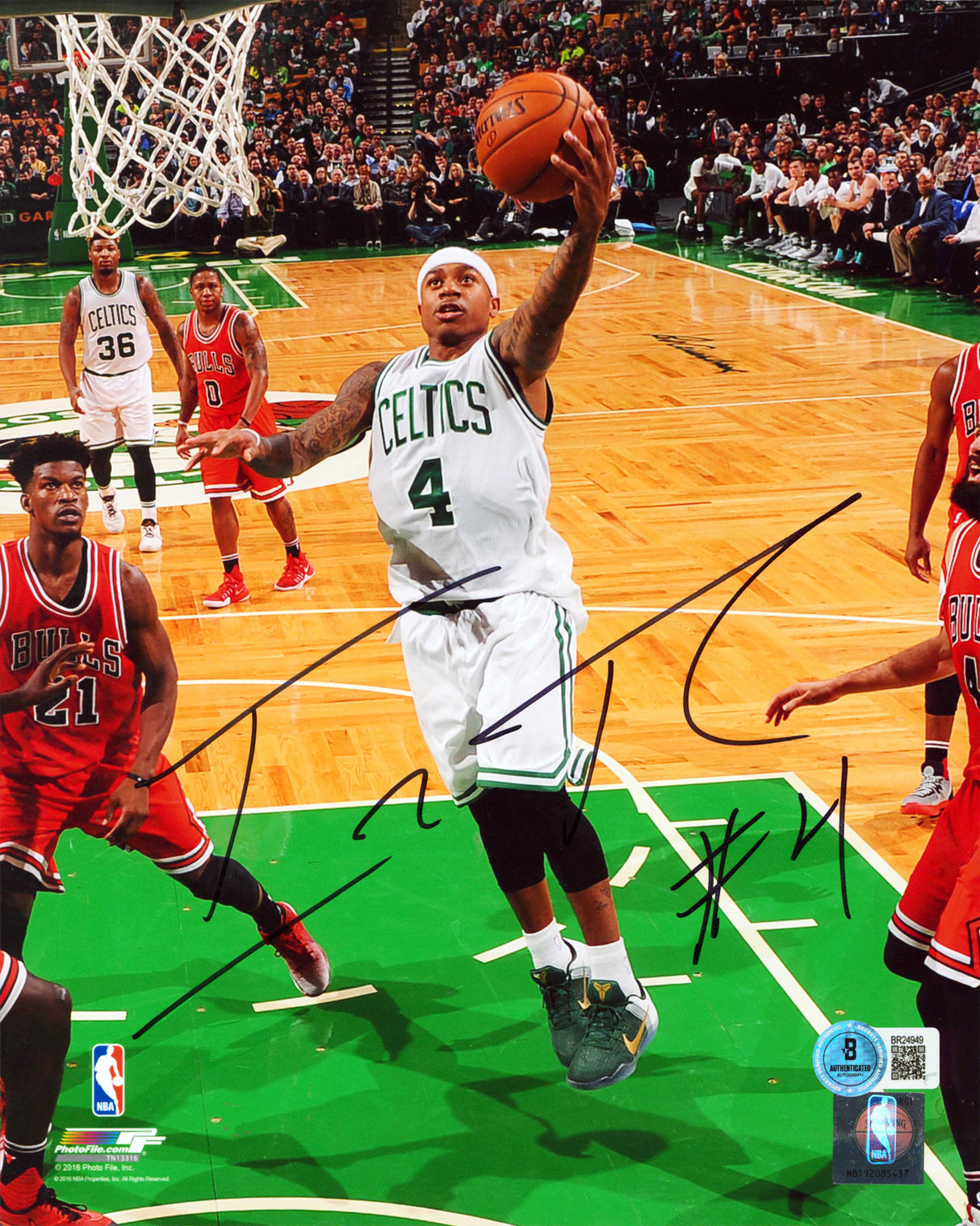 Celtics Isaiah Thomas Authentic Signed 8x10 Vertical Photo BAS #BR24949