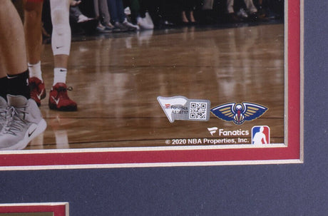 Zion Williamson Signed Framed 16x20 New Orleans Pelicans vs Spurs Photo Fanatics - Sports Integrity