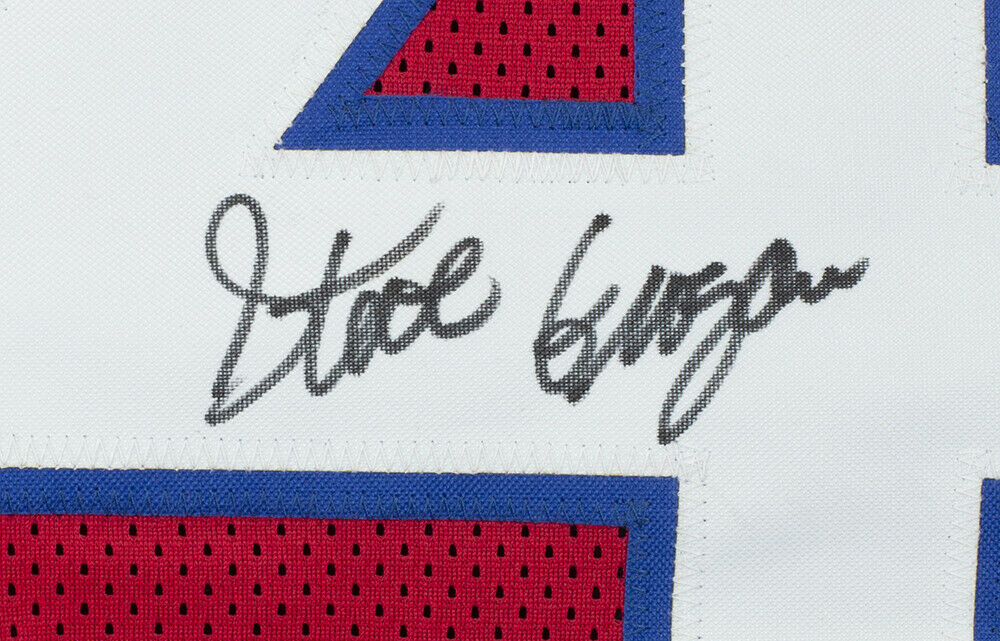 Steve Grogan New England Signed Red Football Jersey JSA Hologram