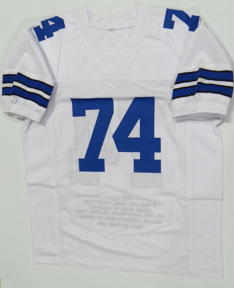 Bob Lilly Autographed White Stat1 Pro Style Jersey W/ HOF- JSA W Auth *4