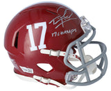 TUA TAGOVAILOA Autographed Alabama Crimson Tide "17 Champs" Speed Mini Helmet FANATICS
