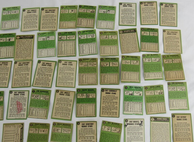 Lot of 77 1967 Signed Topps Baseball Cards Ken Berry Jay Johnstone Joe Coleman +more