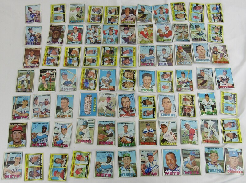 Lot of 77 1967 Signed Topps Baseball Cards Ken Berry Jay Johnstone Joe Coleman +more