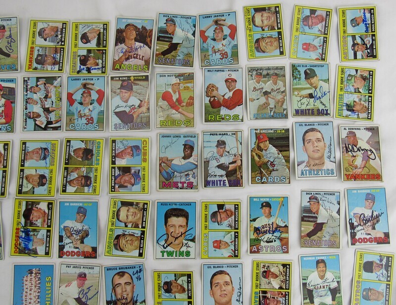 Lot of 77 1967 Signed Topps Baseball Cards Ken Berry Jay Johnstone Joe Coleman +more