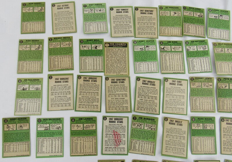 Lot of 77 1967 Signed Topps Baseball Cards Ken Berry Jay Johnstone Joe Coleman +more