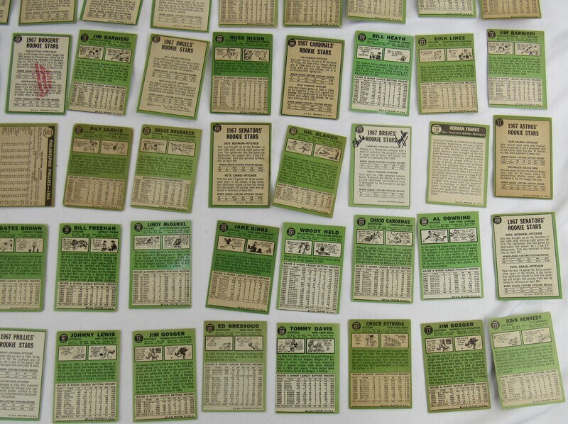 Lot of 77 1967 Signed Topps Baseball Cards Ken Berry Jay Johnstone Joe Coleman +more