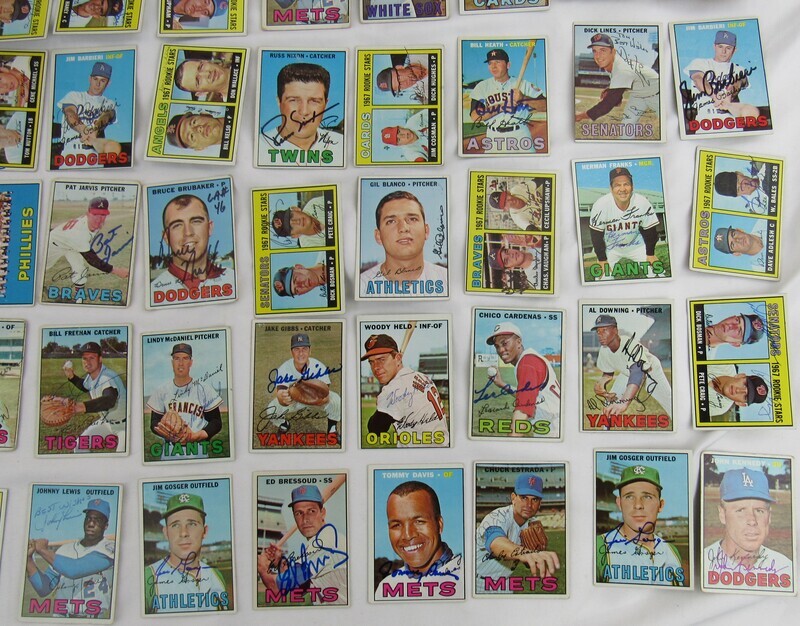 Lot of 77 1967 Signed Topps Baseball Cards Ken Berry Jay Johnstone Joe Coleman +more