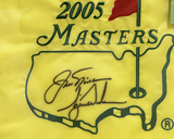 Tiger Woods / Jack Nicklaus Autographed Framed 2005 Masters Flag UDA LE 100