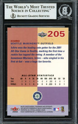 Ichiro Suzuki Autographed 2002 Fleer Ultra Card #205 Seattle Mariners Beckett BAS Stock #191248
