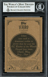 Ichiro Suzuki Autographed 2002 Topps 206 Card #256B Seattle Mariners Beckett BAS Stock #191252