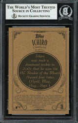 Ichiro Suzuki Autographed 2002 Topps 206 Card #256A Seattle Mariners Beckett BAS Stock #191253