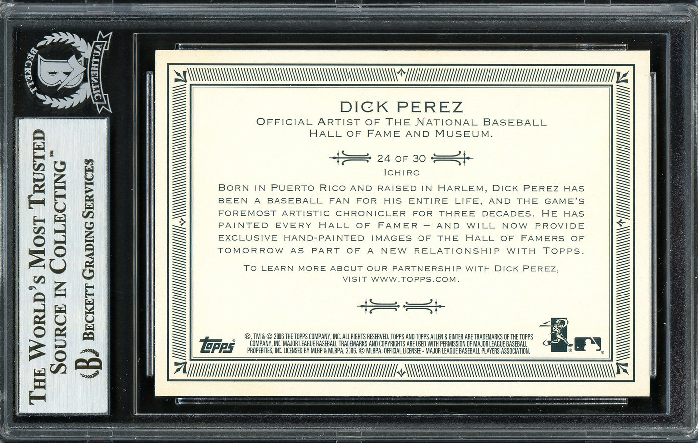 Ichiro Suzuki Autographed 2006 Topps Allen & Ginter Card #24 Seattle Mariners Beckett BAS #12668694