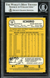 Ichiro Suzuki Autographed 2017 Topps Heritage Card #298 Miami Marlins Beckett BAS Stock #191393
