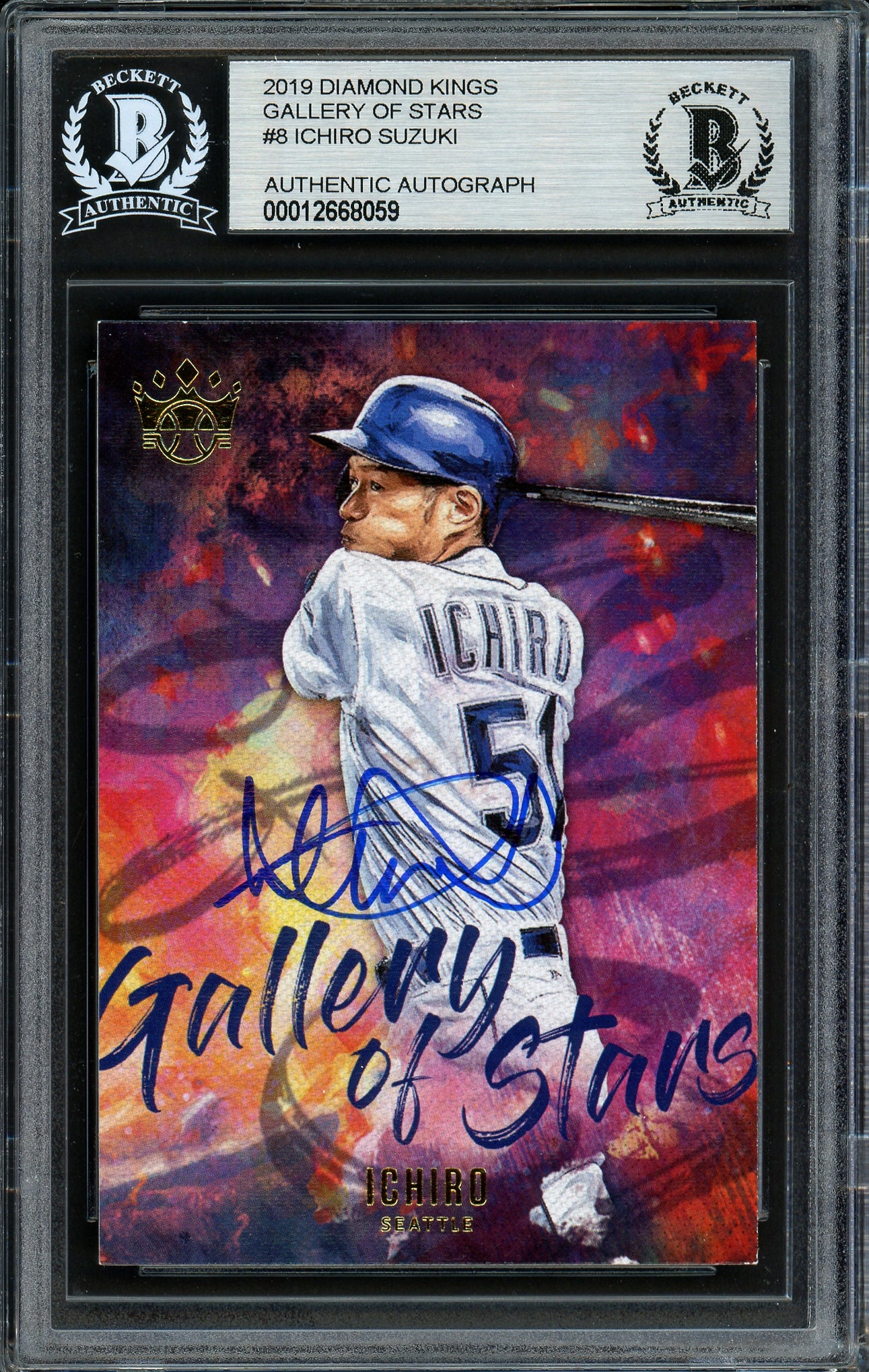 Ichiro Suzuki Autographed 2019 Panini Diamond Kings Gallery of Stars Card #GS8 Seattle Mariners Beckett BAS #12668059