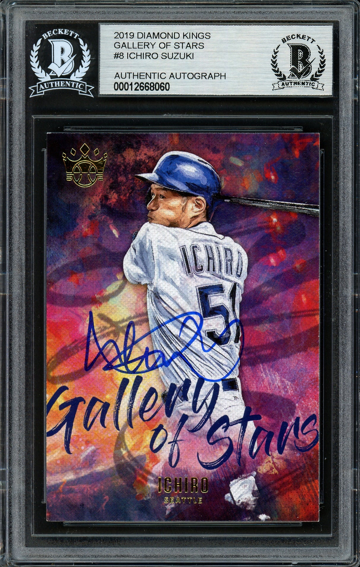 Ichiro Suzuki Autographed 2019 Panini Diamond Kings Gallery of Stars Card #GS8 Seattle Mariners Beckett BAS #12668060