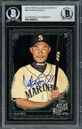Ichiro Suzuki Autographed 2019 Topps Allen & Ginter X Card #60 Seattle Mariners Beckett BAS #12668072