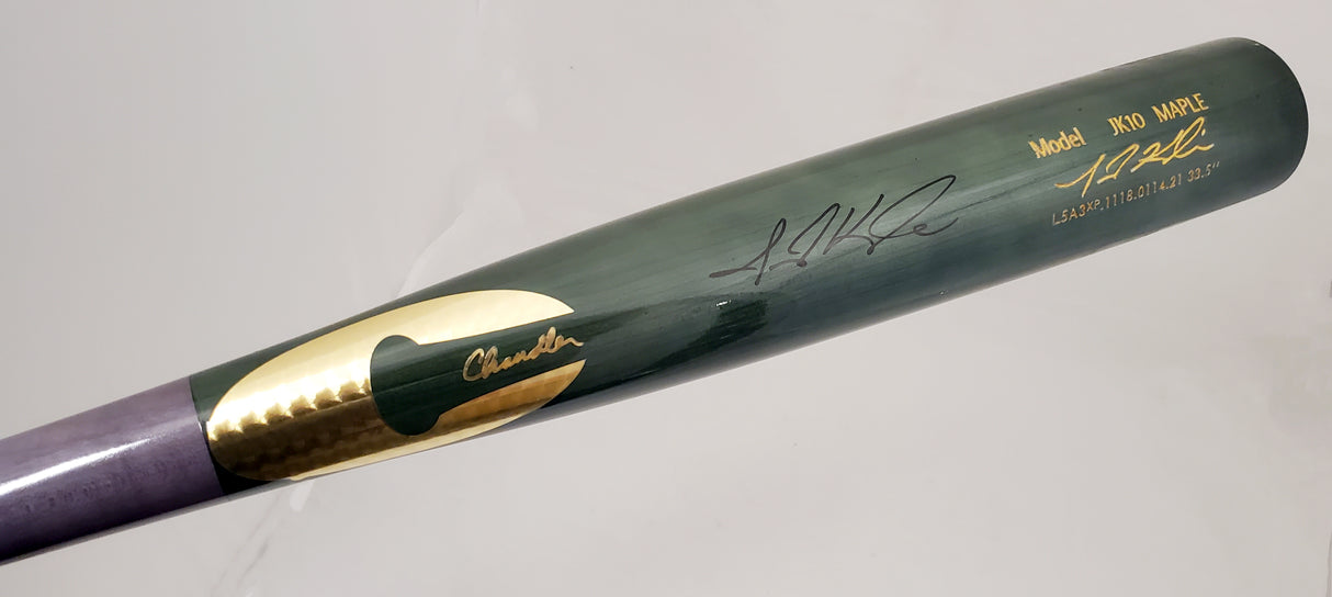 Jarred Kelenic Autographed Green Chandler Game Model Bat Atlanta Braves Beckett BAS Stock #191542
