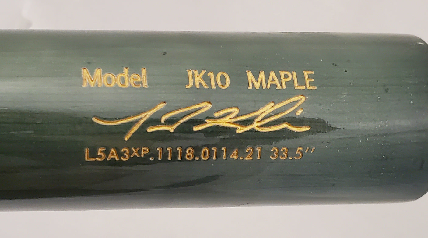 Jarred Kelenic Autographed Green Chandler Game Model Bat Atlanta Braves Beckett BAS Stock #191542