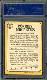 Johnny Bench Autographed 1968 Topps Rookie Card #247 PSA/DNA #83339190