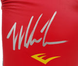 Mike Tyson Autographed Red Everlast Everfresh Boxing Glove Left Hand In Silver Beckett BAS Stock #202298