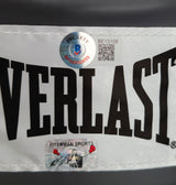 Mike Tyson Autographed Red Everlast Everfresh Boxing Glove (Left Handed LH, Silver) Beckett BAS Stock #202299
