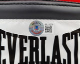 Mike Tyson Autographed Red Everlast Everfresh Boxing Glove (Right Handed RH, Silver) Beckett BAS Stock #202300