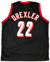 Portland Trailblazers Clyde Drexler Autographed Black Jersey The Glide JSA Stock #202352