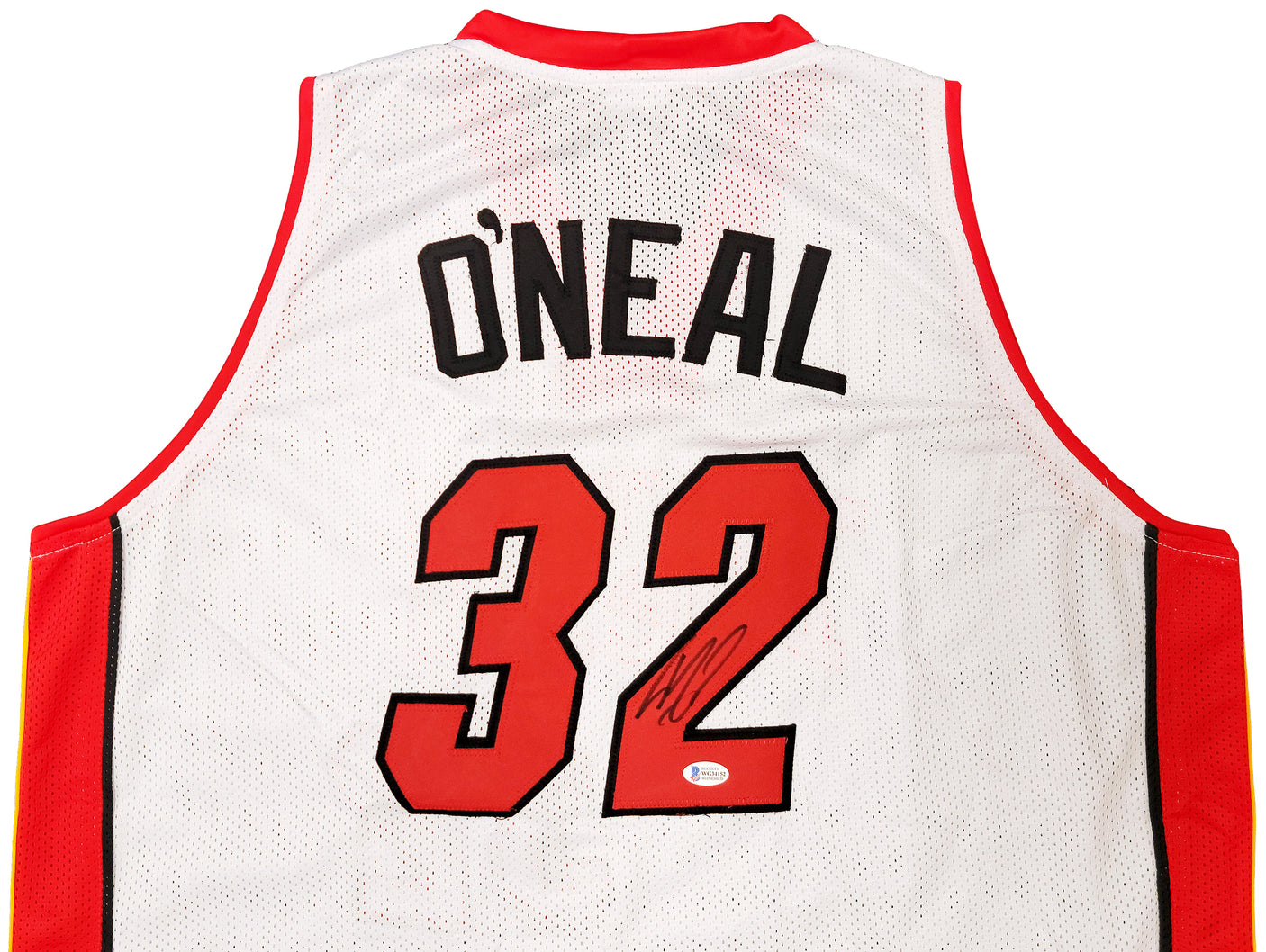 Miami Heat Shaquille Shaq O'Neal Autographed White Jersey The Diesel Beckett BAS Stock #202308