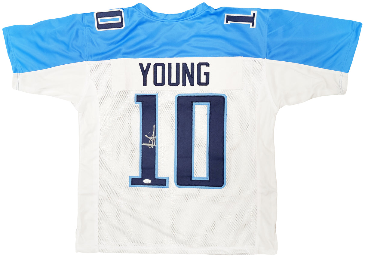 Tennessee Titans Vince Young Autographed White Jersey JSA Stock #202304