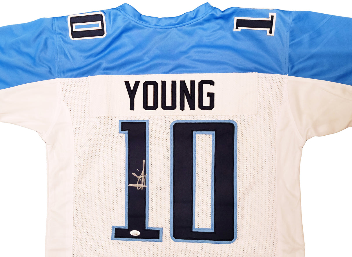 Tennessee Titans Vince Young Autographed White Jersey JSA Stock #202304