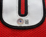 Portland Trail Blazers Damian Lillard Autographed Framed Red Jersey Beckett BAS Stock #202401