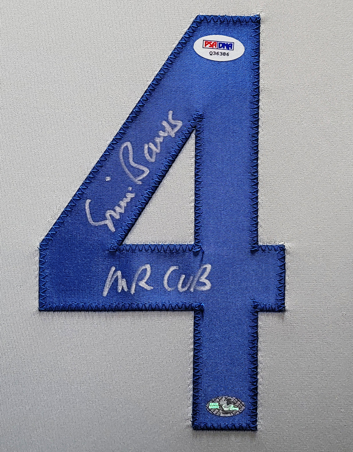 Chicago Cubs Ernie Banks Autographed Framed Gray Jersey "Mr. Cub" PSA/DNA Stock #202409