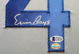 Chicago Cubs Ernie Banks Autographed Framed Gray Jersey Beckett BAS Stock #202411