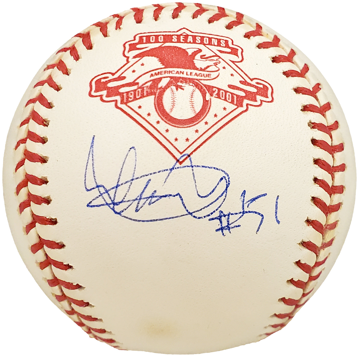 Ichiro Suzuki Autographed Official MLB 100 Seasons Baseball Seattle Mariners "#51" IS Holo SKU #192290