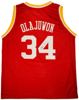 Houston Rockets Hakeem Olajuwon Autographed Red Jersey The Dream JSA Stock #202338
