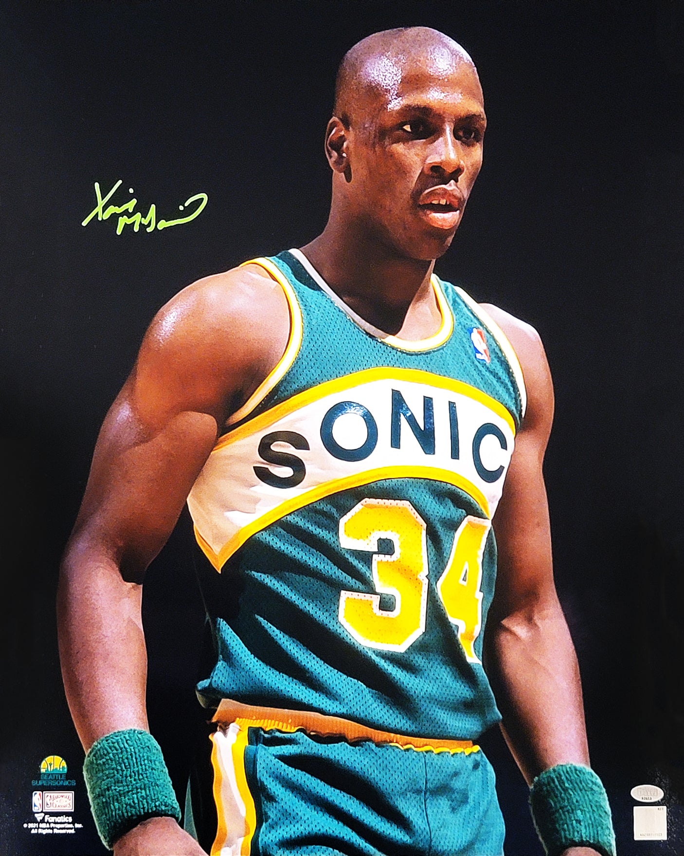 Xavier McDaniel Autographed 16x20 Photo Seattle Supersonics MCS Holo Stock #202461