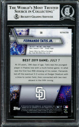 Fernando Tatis Jr. Autographed 2019 Bowman's Best Refractor Rookie Card #58 San Diego Padres Beckett BAS #14066117