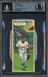 Dave Hoskins Autographed 1955 Topps Double Header Card #77 Cleveland Indians Died 1970 Beckett BAS #14066529